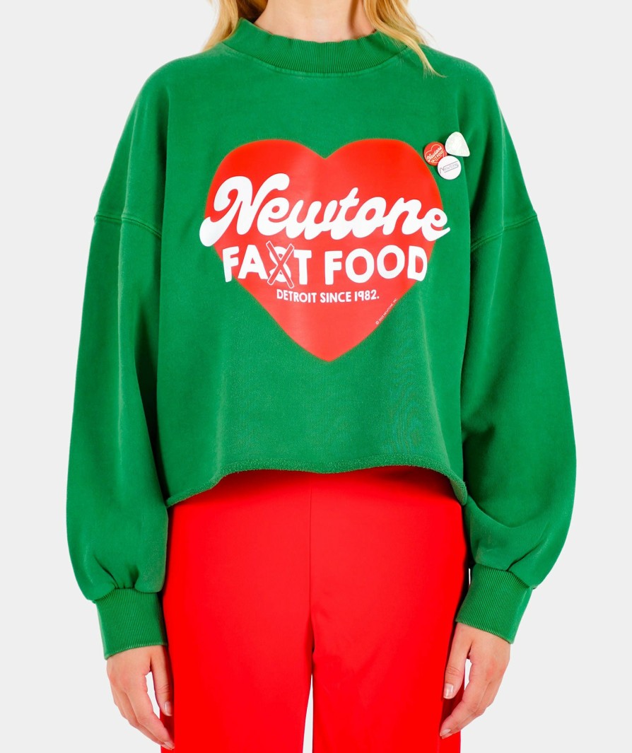 Femme Newtone | Sweatshirt Crop Porter Grass "Fast Ss24"