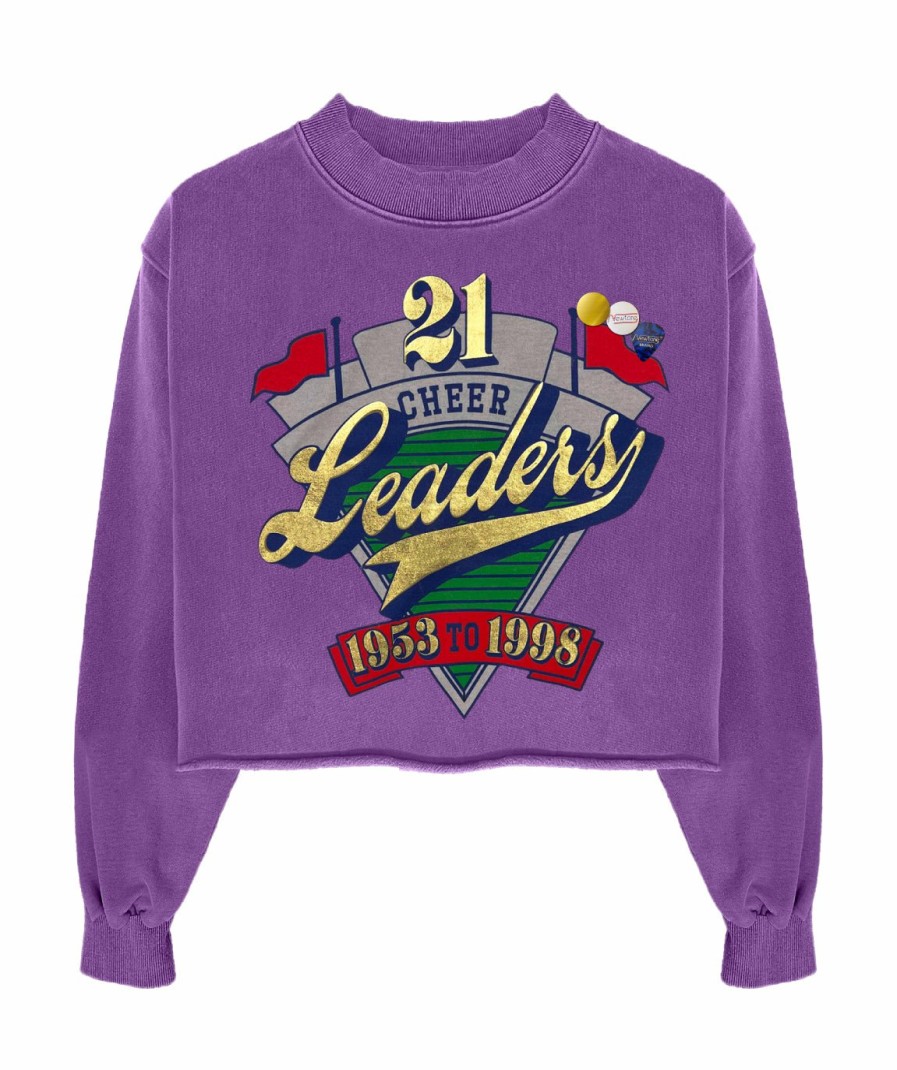 Archives Newtone | Sweatshirt Crop Porter Purple "Leaders"