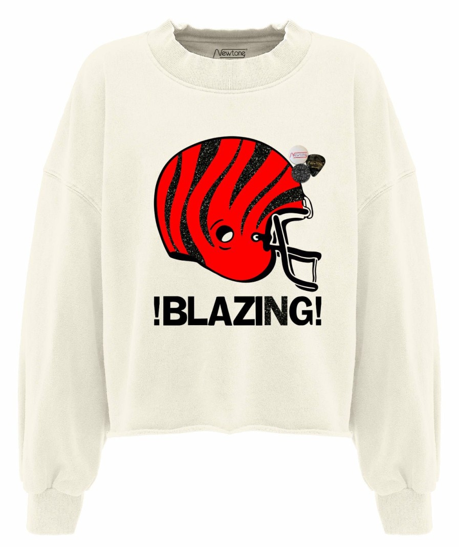 Archives Newtone | Sweatshirt Crop Porter Natural "Blazing"