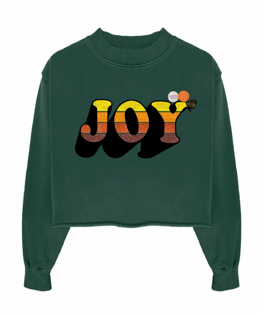 Archives Newtone | Sweatshirt Crop Porter Forest "Joy Fw23"