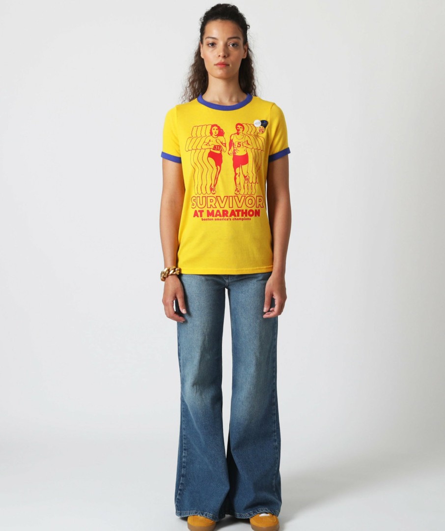 Archives Newtone | Tee Shirt Ringer Mustard "Survivor"