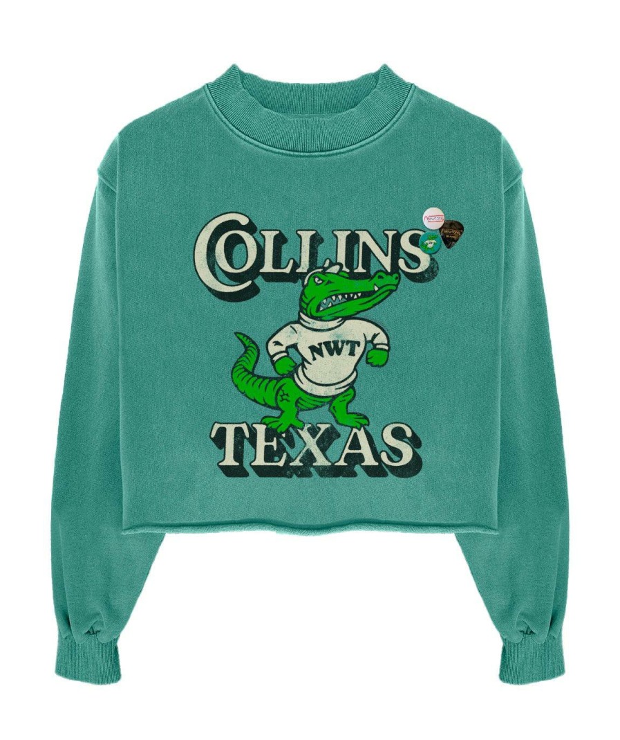 Archives Newtone | Sweatshirt Crop Porter Light Green "Collins"