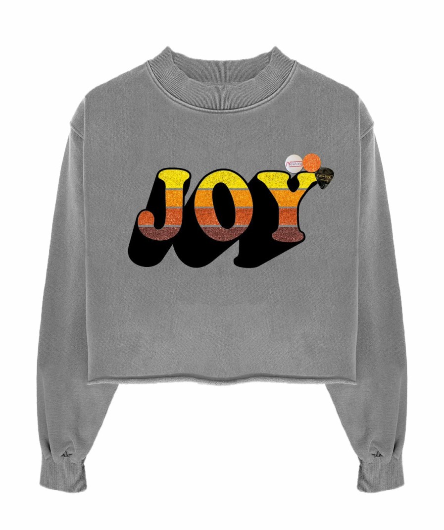 Archives Newtone | Sweatshirt Crop Porter Grey "Joy Fw23"