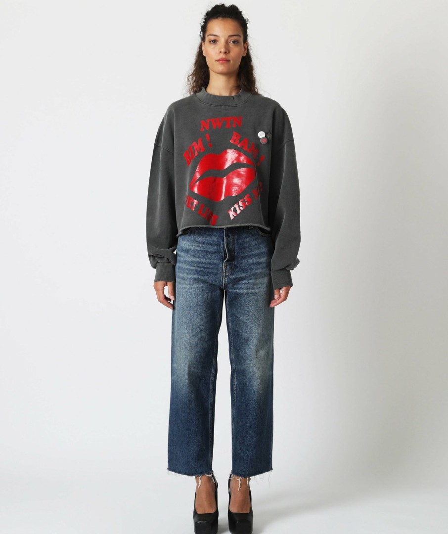 Archives Newtone | Sweatshirt Crop Porter Pepper "Wet Lips"