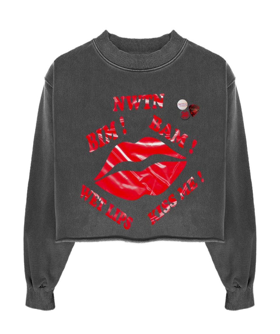 Archives Newtone | Sweatshirt Crop Porter Pepper "Wet Lips"