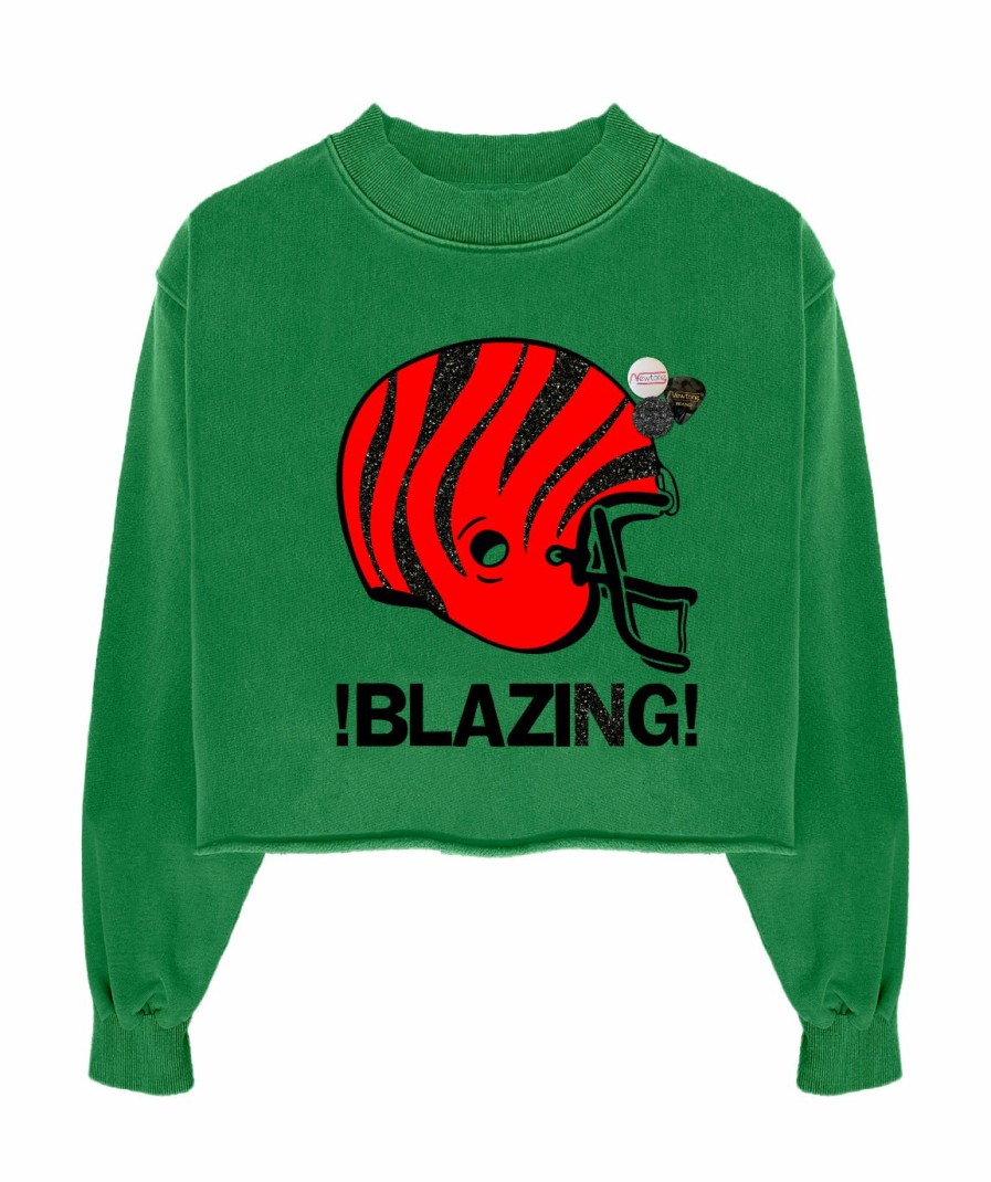 Archives Newtone | Sweatshirt Crop Porter Grass "Blazing"