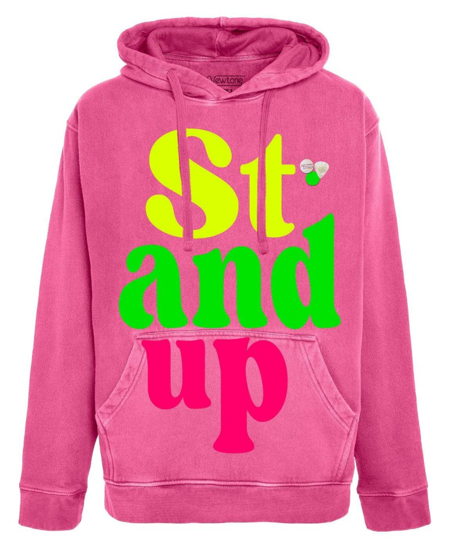 Archives Newtone | Hoodie Jagger Fushia "Stand Up"