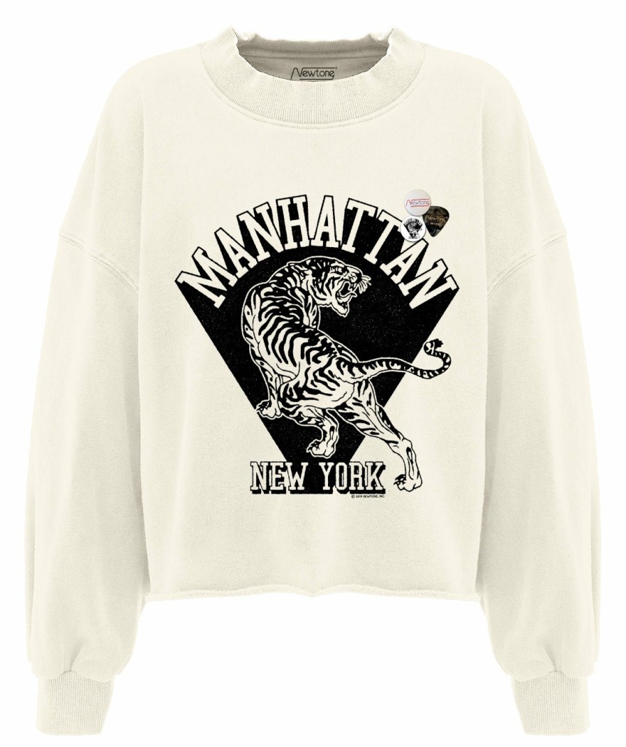 Archives Newtone | Sweatshirt Crop Porter Natural "Manhattan Fw23"