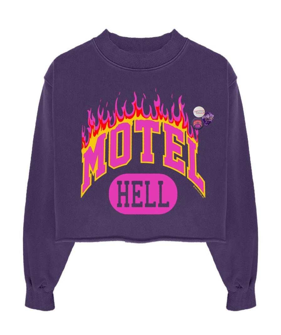 Archives Newtone | Sweatshirt Crop Porter Grape "Motel"