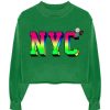 Archives Newtone | Sweatshirt Crop Porter Grass "Nyc"