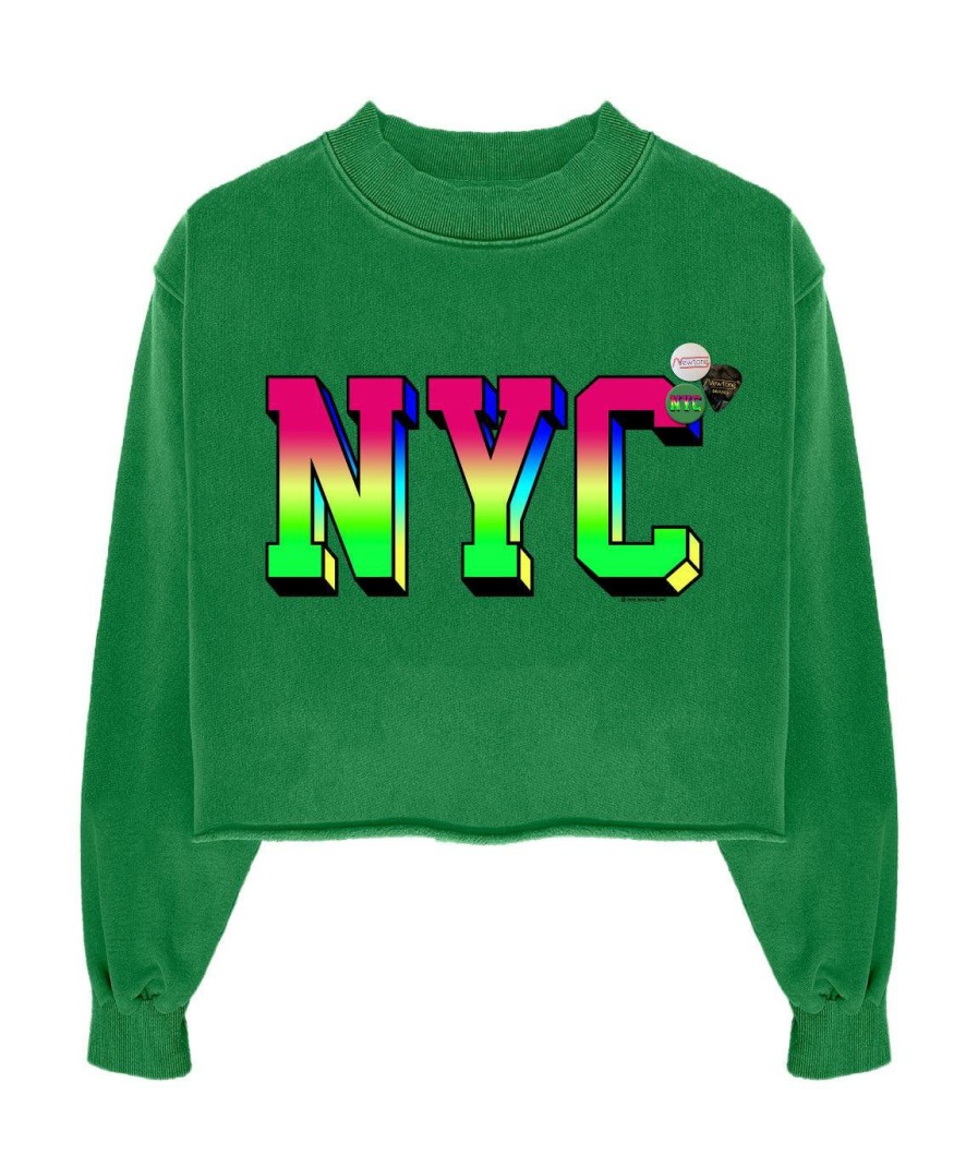 Archives Newtone | Sweatshirt Crop Porter Grass "Nyc"