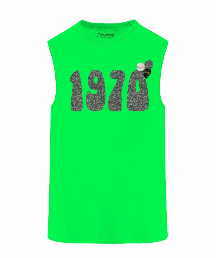 Archives Newtone | Tee Shirt Biker Neon Green "1970 Ss23"