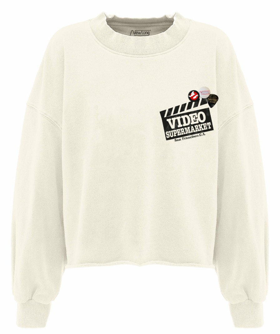 Archives Newtone | Sweatshirt Crop Porter Natural "Clap"