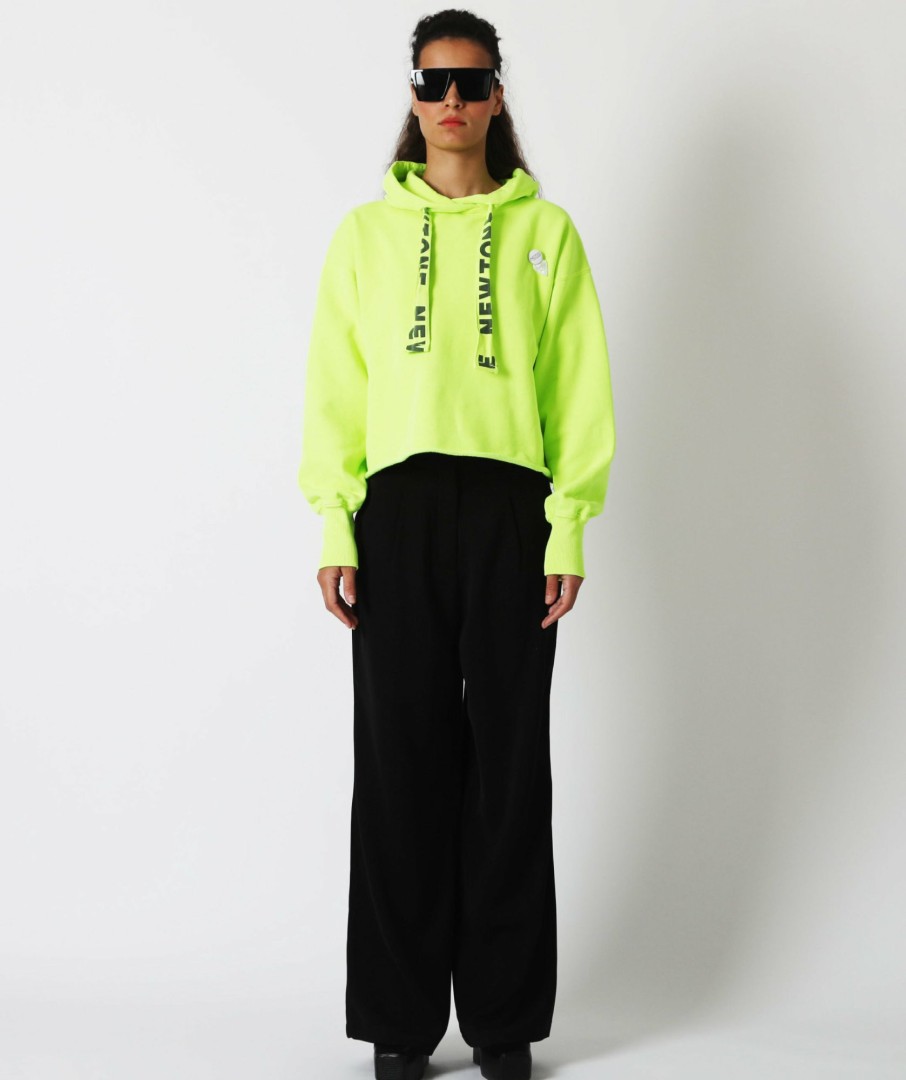 Archives Newtone | Hoodie Crop Bloomer Neon Yellow "Bleed"