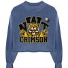 Archives Newtone | Sweatshirt Crop Porter Denim "Crimson"