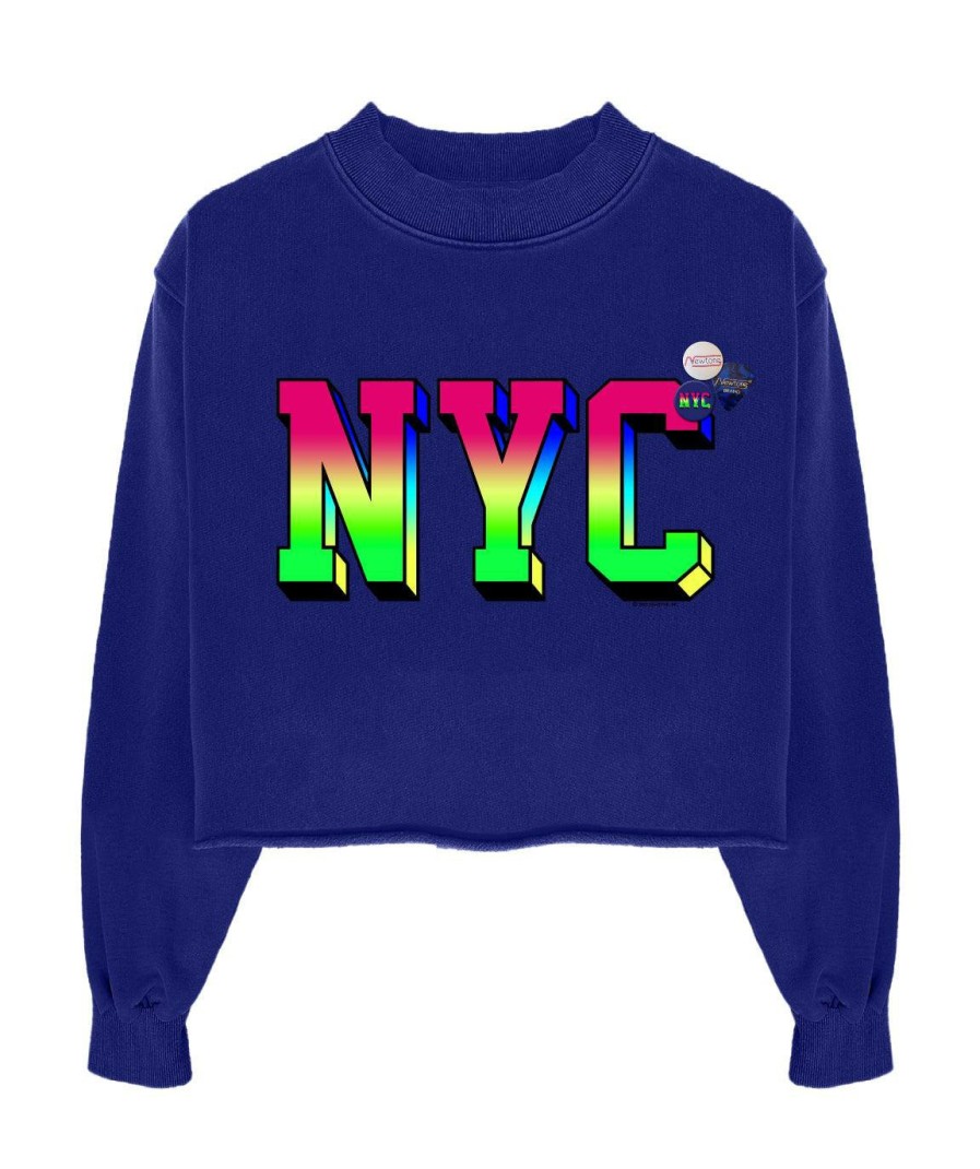 Archives Newtone | Sweatshirt Crop Porter Royal "Nyc"