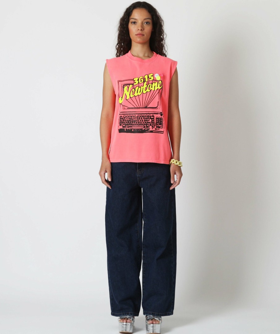 Archives Newtone | Tee Shirt Biker Neon Pink "3615"