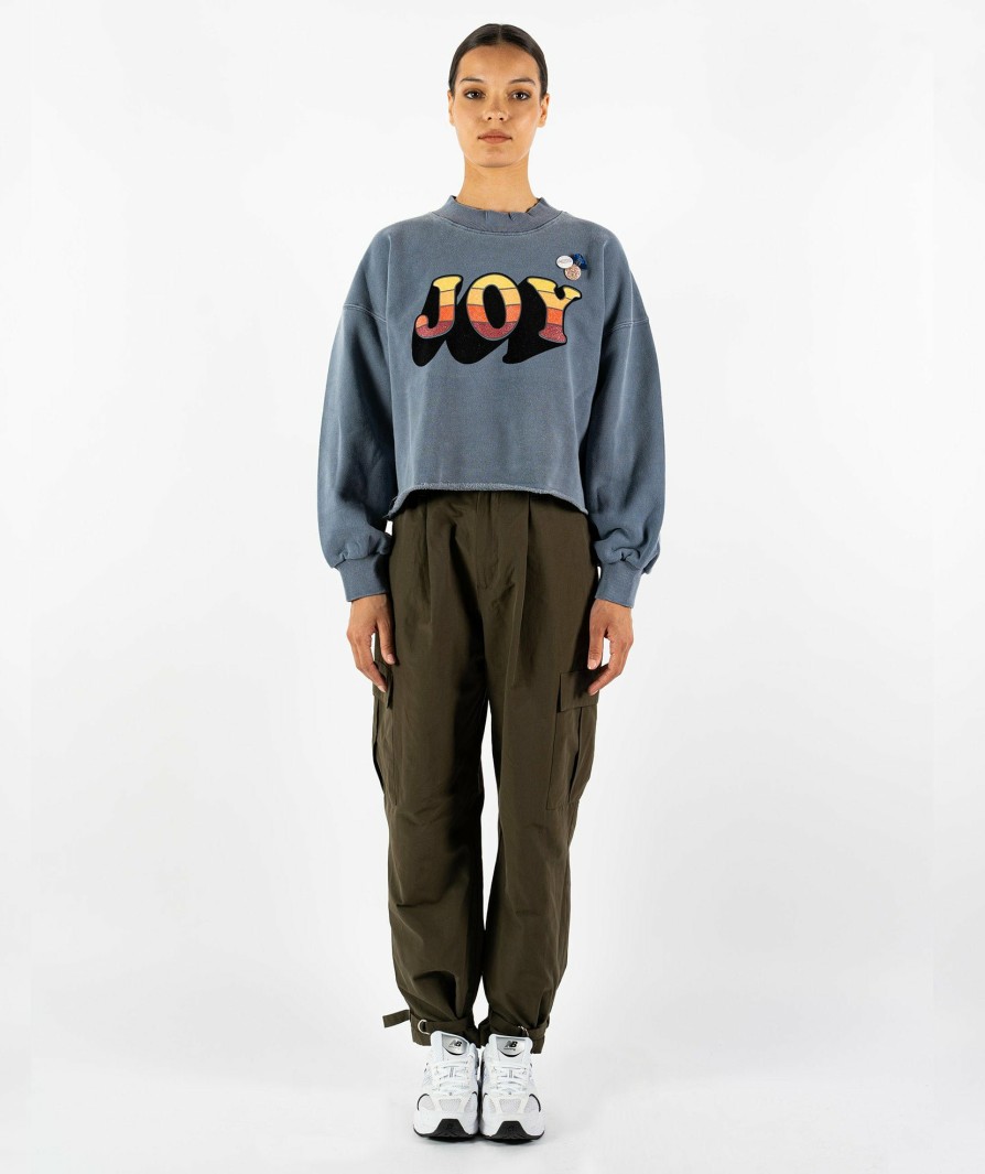 Archives Newtone | Sweatshirt Crop Porter Denim "Joy Fw23"