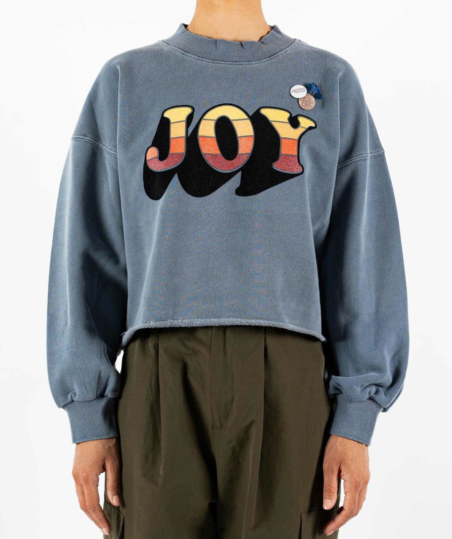 Archives Newtone | Sweatshirt Crop Porter Denim "Joy Fw23"