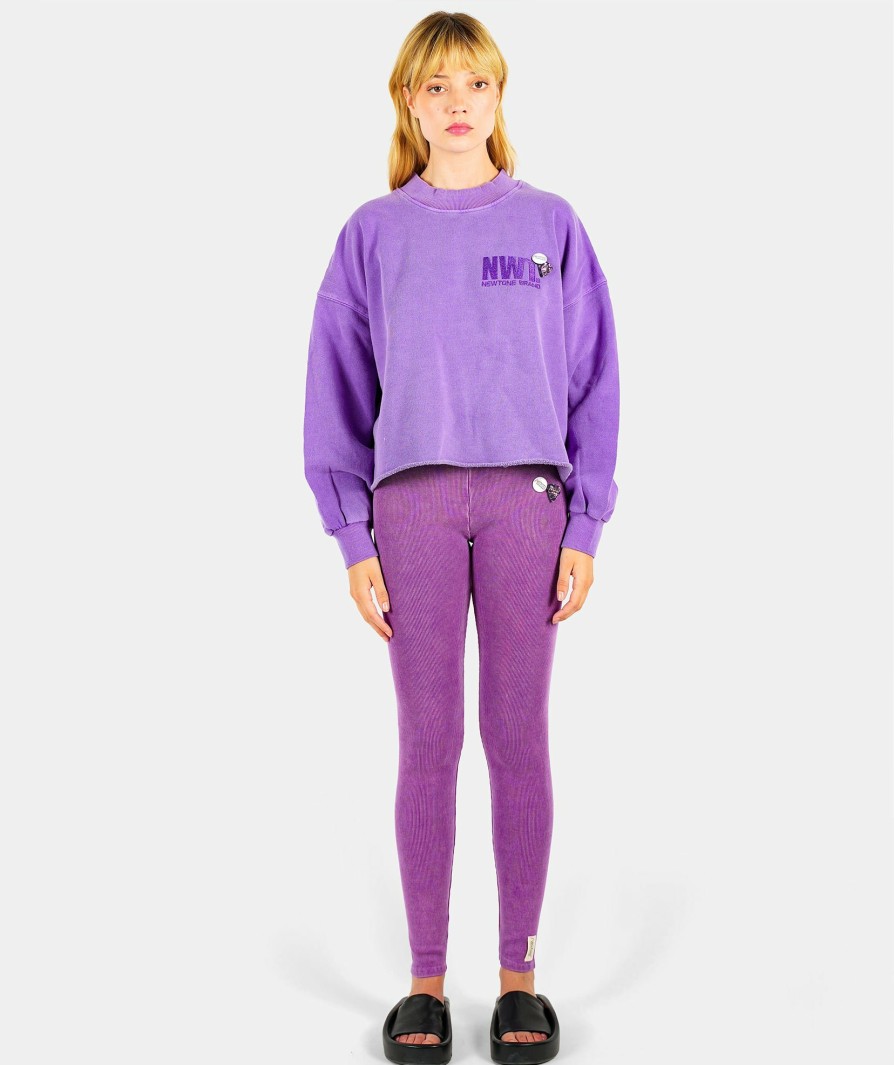 Femme Newtone | Sweatshirt Crop Porter Purple "Brand Ss24"