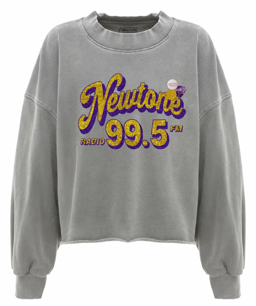 Archives Newtone | Sweatshirt Crop Porter Grey "Radio"