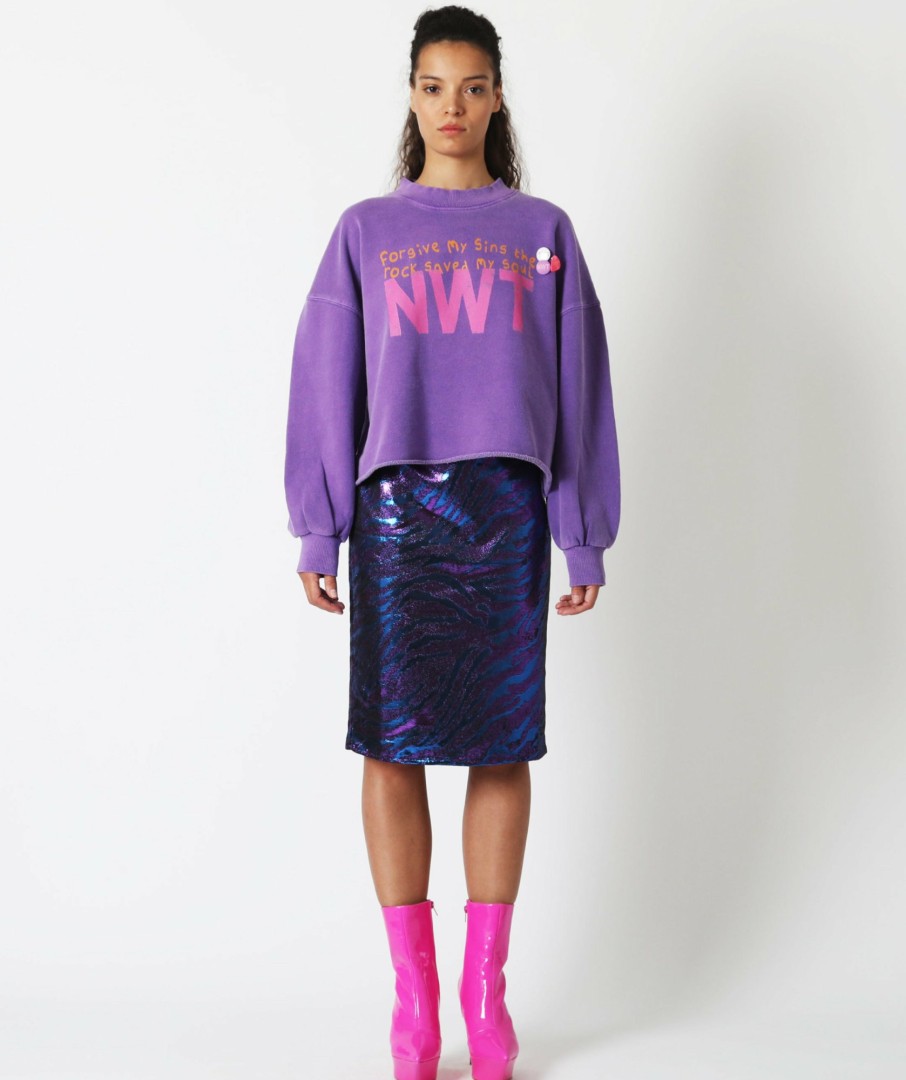 Archives Newtone | Sweatshirt Crop Porter Purple "Soul"