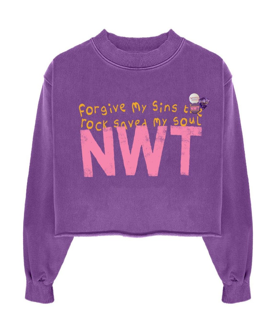 Archives Newtone | Sweatshirt Crop Porter Purple "Soul"